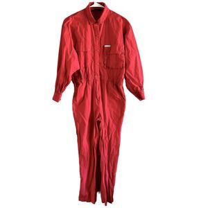 Vintage Saint Germain Coveralls Button Front Jumpsuit Straight Leg Cotton 3X